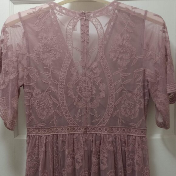 Lace Maxi Dress Dusty Mauve - Picture 3 of 5